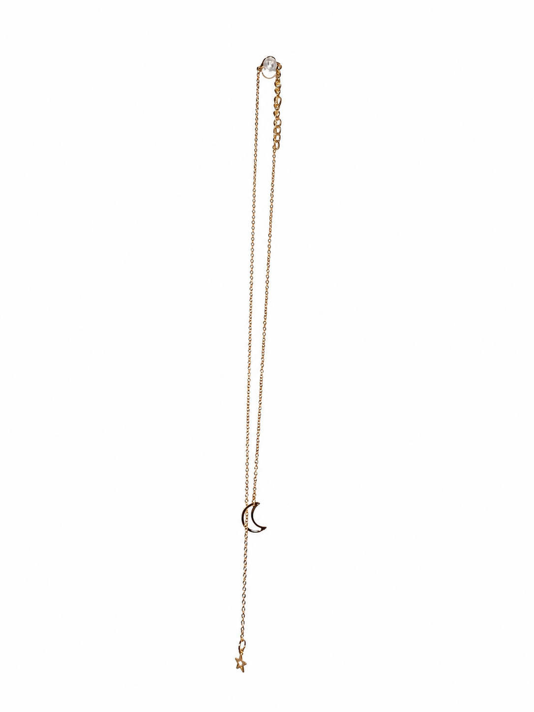 Faux Gold Moon and Star Dainty Necklace