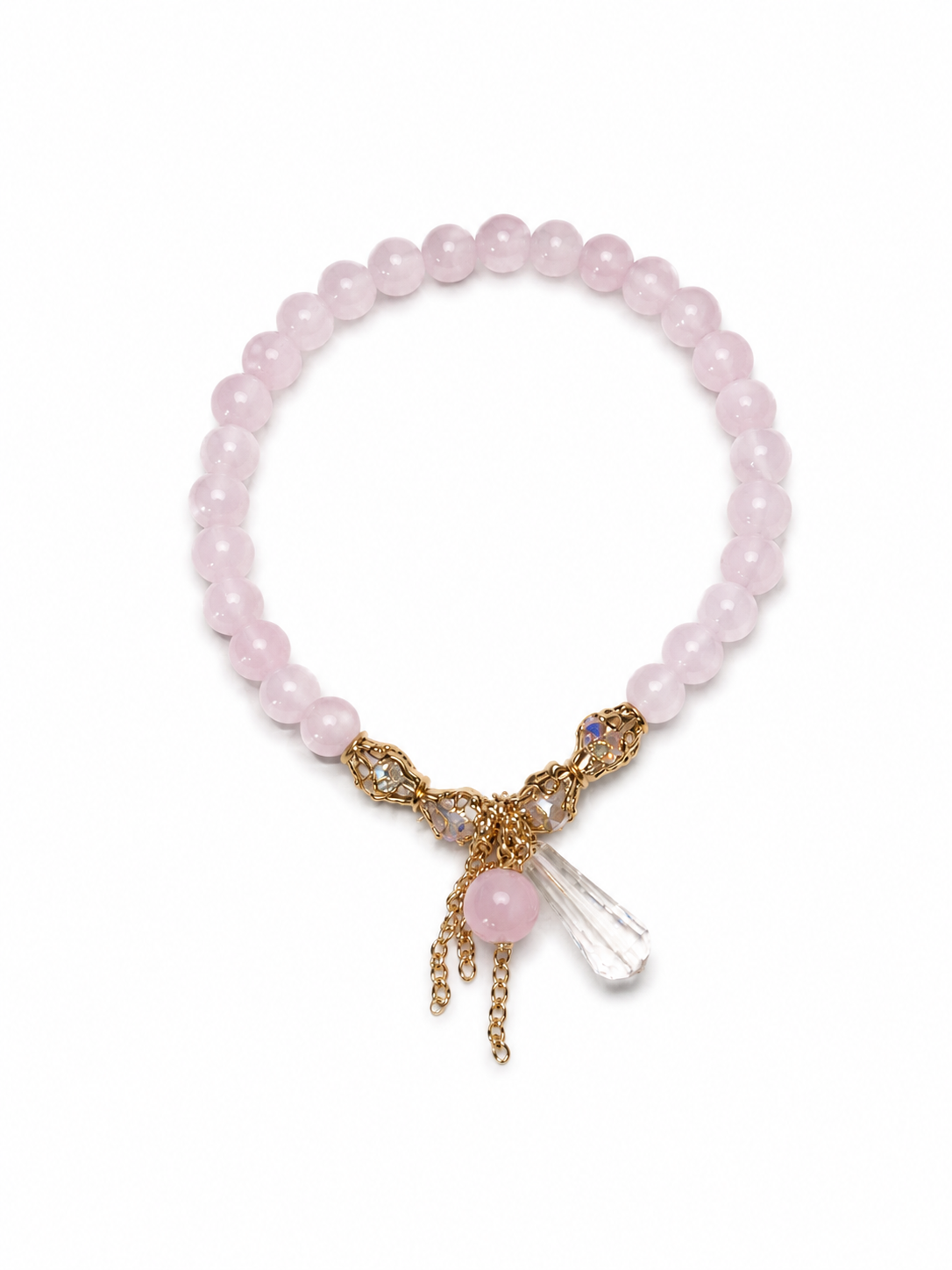 Faux Rose Quartz Hippie Bracelet
