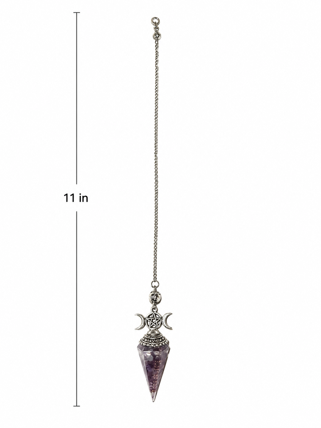 Amethyst Chip Pendulum Triple Moon