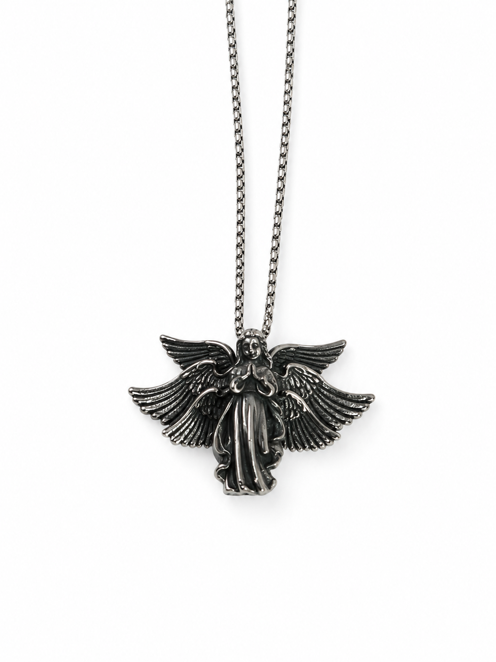 Stainless Steel Angel Seraphim Christian Necklace