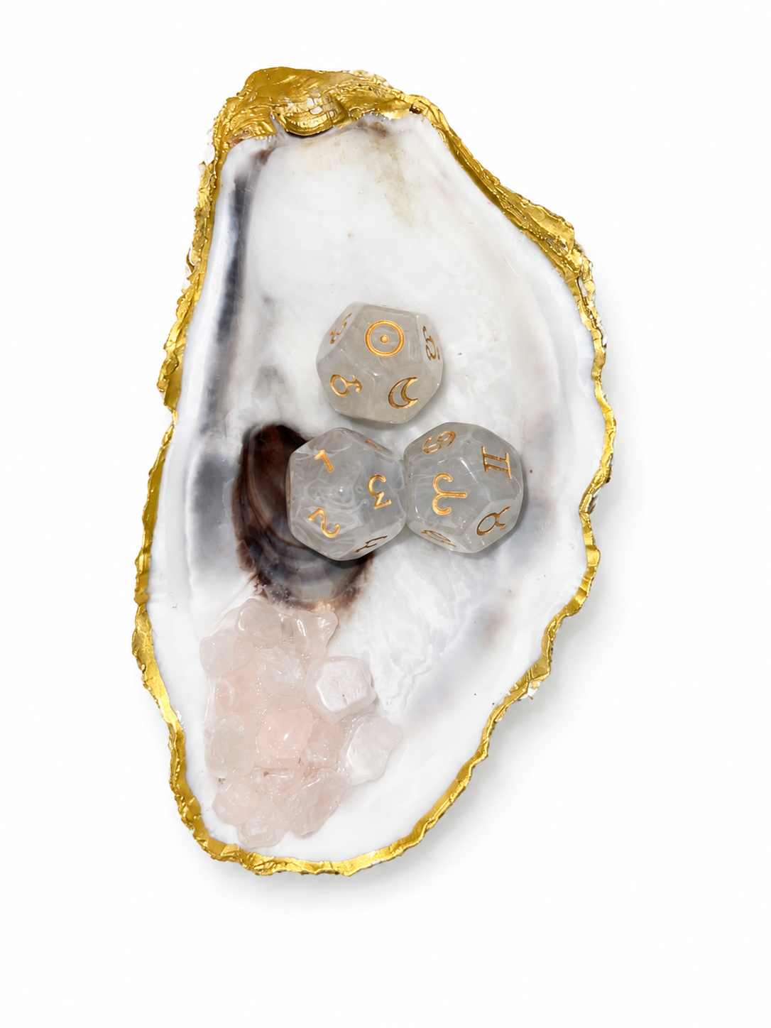 Handcrafted Rose Quartz Oyster Trinket Crystal Dish