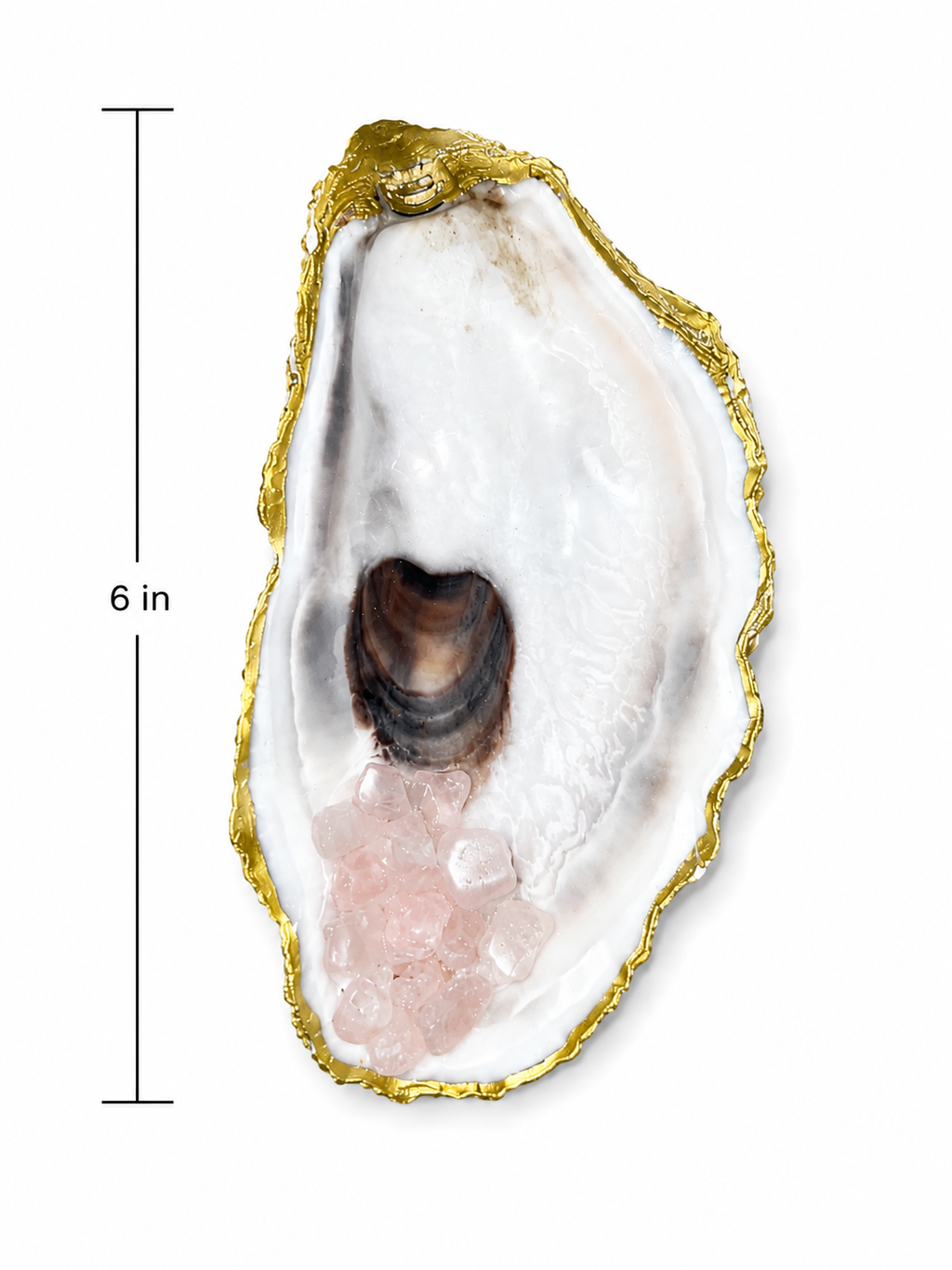 Handcrafted Rose Quartz Oyster Trinket Crystal Dish
