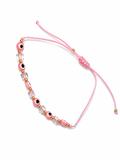 Pink Evil Eye Adjustable Bracelet