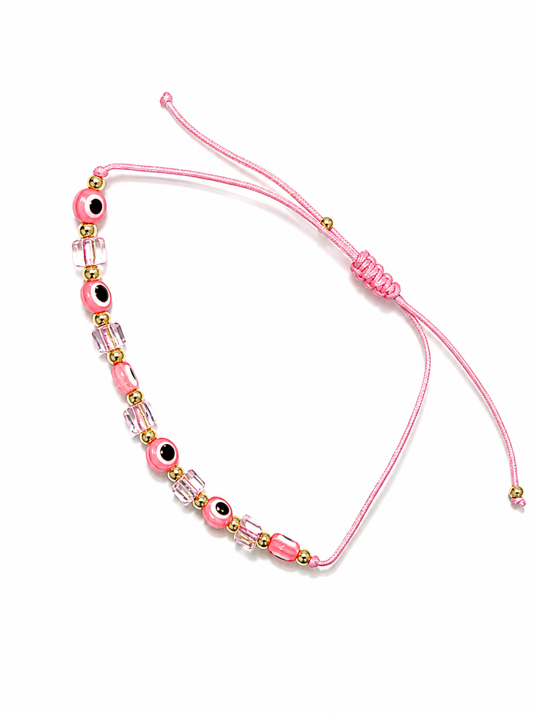 Pink Evil Eye Adjustable Bracelet