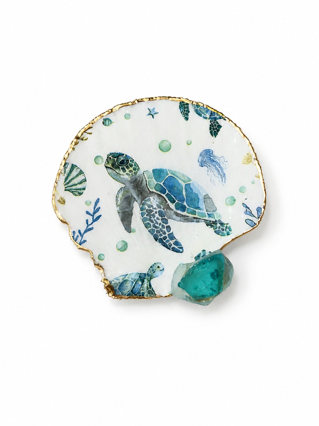 Handcrafted Scallop Sea Turtle Beach Magnet