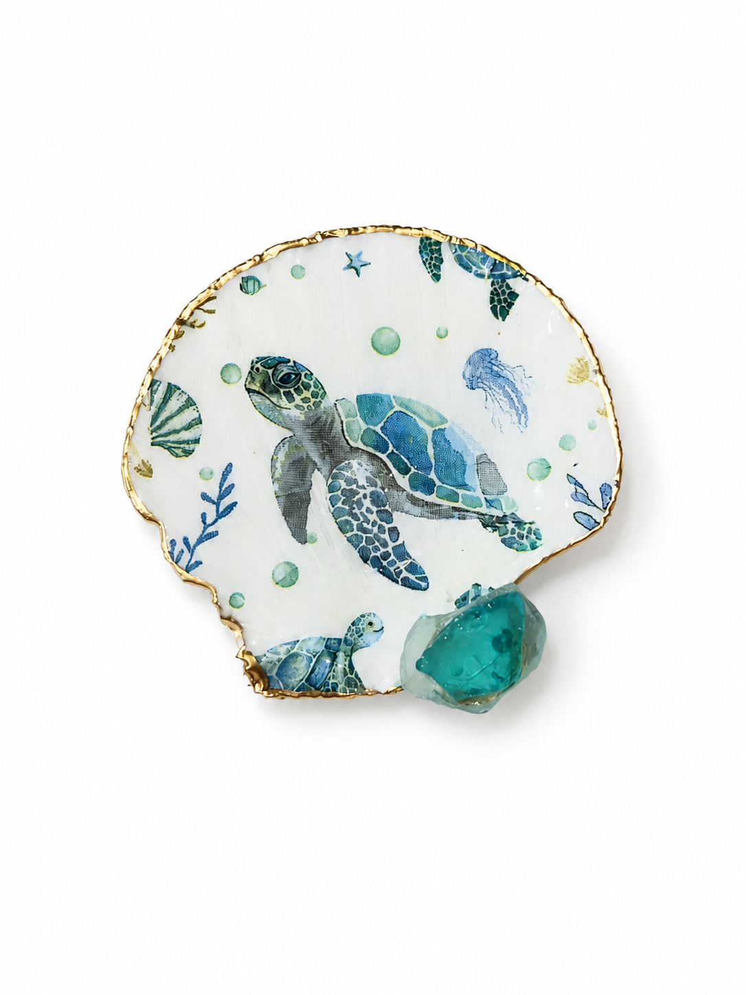 Handcrafted Scallop Sea Turtle Beach Magnet