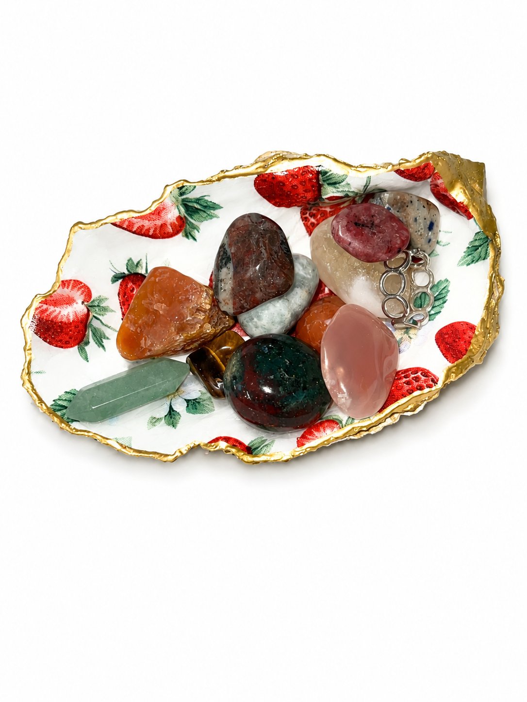 Handcrafted Cottage Strawberry Crystal Dish