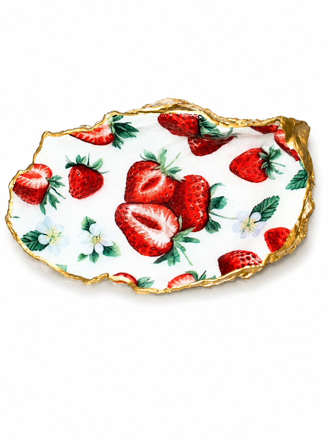 Handcrafted Cottage Strawberry Crystal Dish