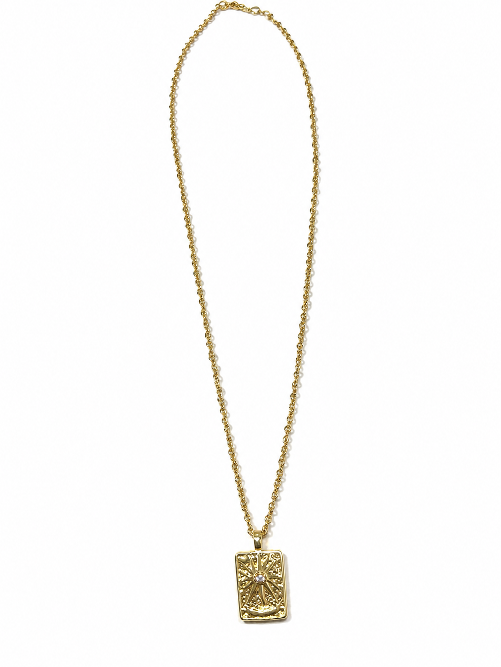 The Sun Tarot 18k Gold Plated Necklace with Star of David