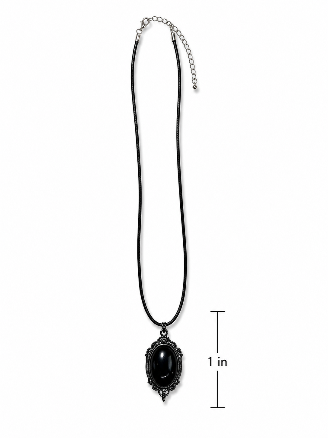 Faux Onyx Goth Black Necklace