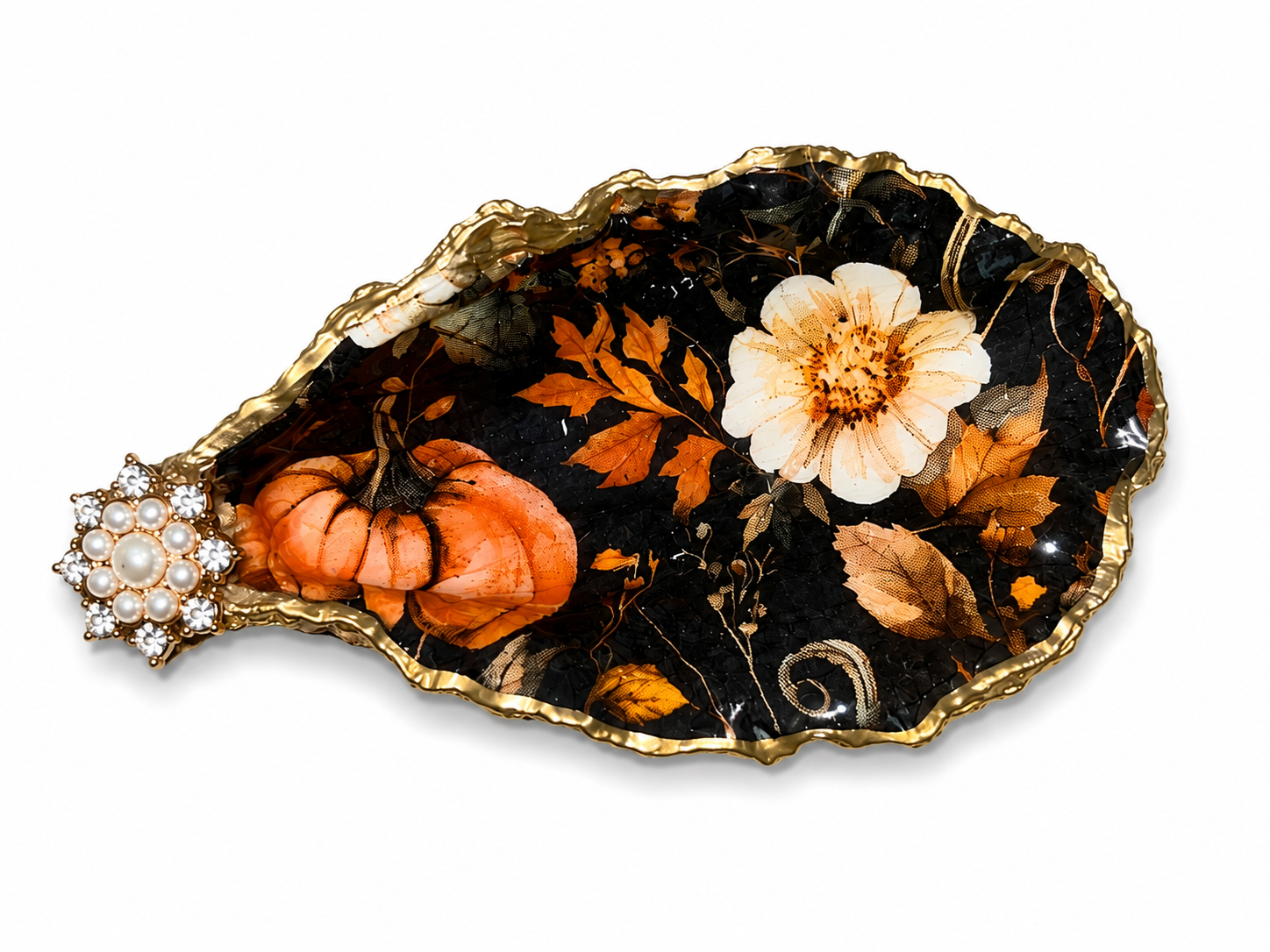 Handmade Goth Halloween Trinket Crystal and Jewelry Dish