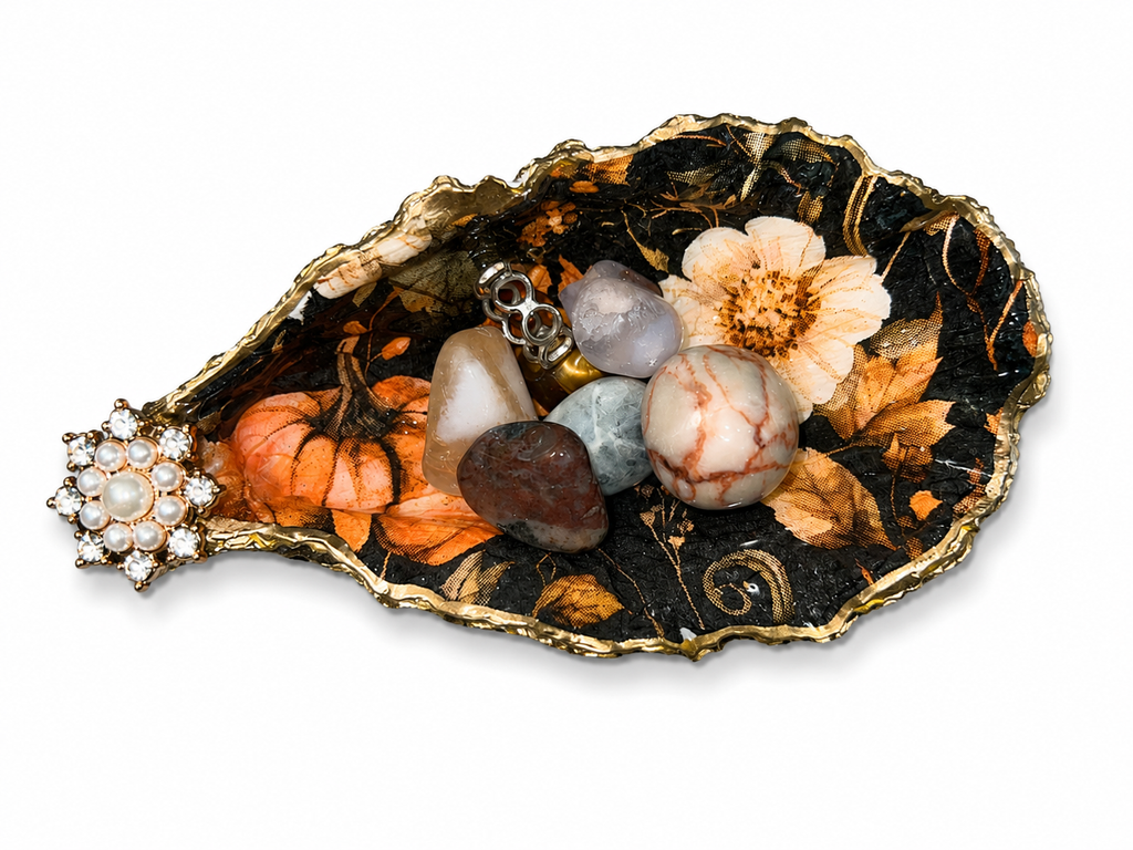 Handmade Goth Halloween Trinket Crystal and Jewelry Dish
