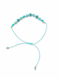 Cyan Evil Eye Adjustable Bracelet
