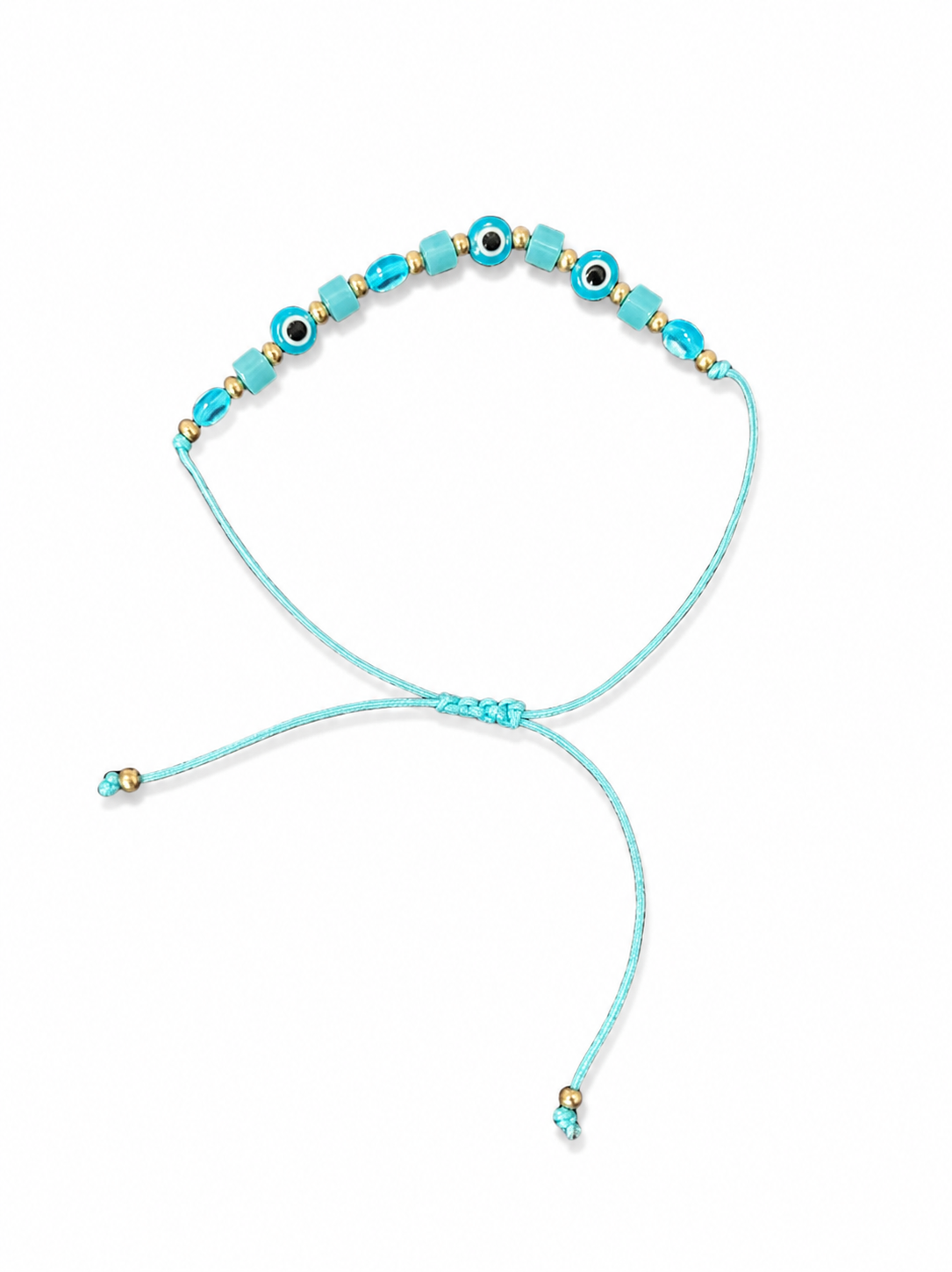 Cyan Evil Eye Adjustable Bracelet