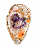 Handmade Oyster Goth Halloween Trinket Crystal and Jewelry Dish