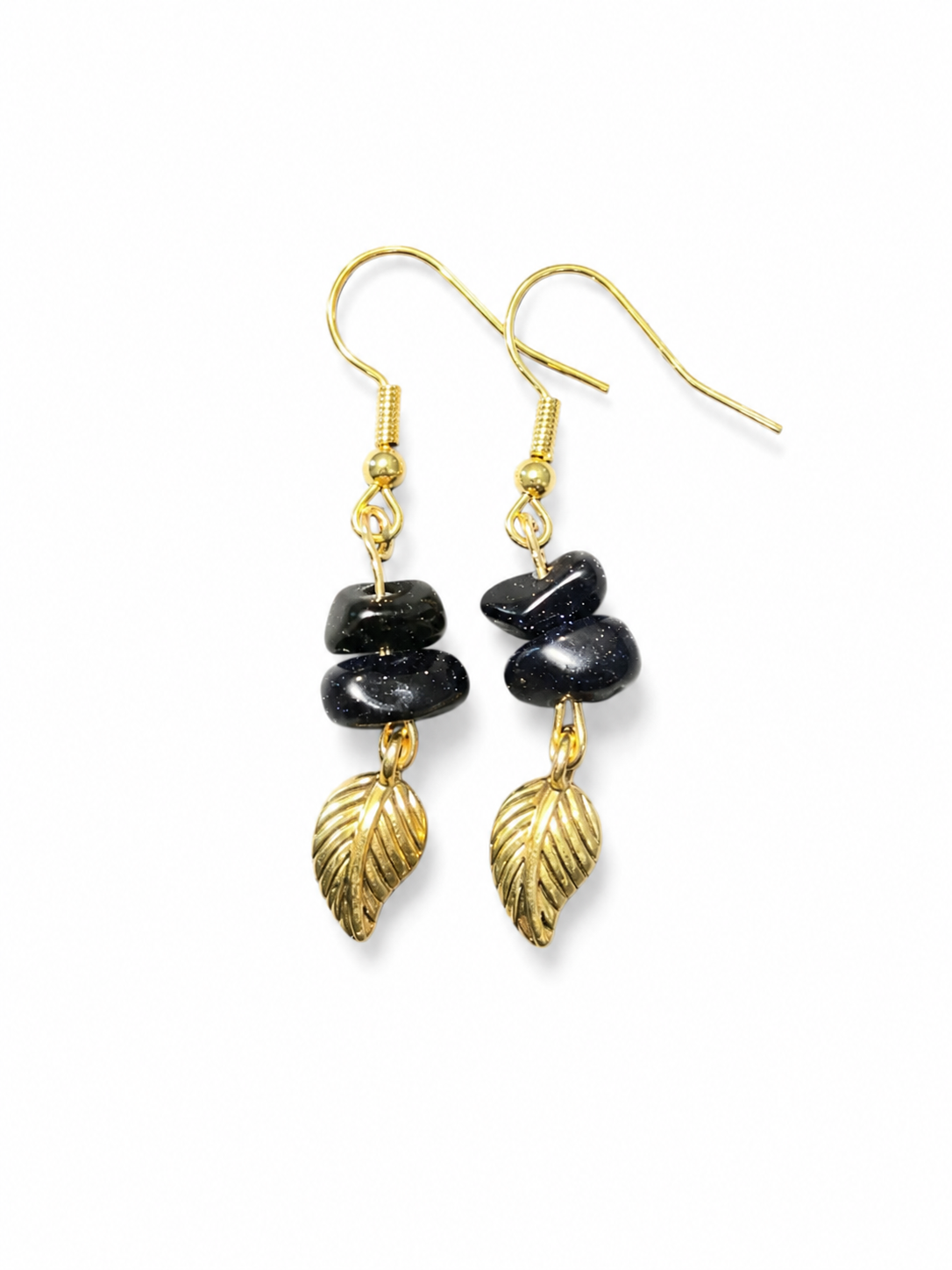Handcrafted Blue Goldstone Hippie Earrings