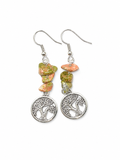 Handcrafted Unakite Tree Earrings