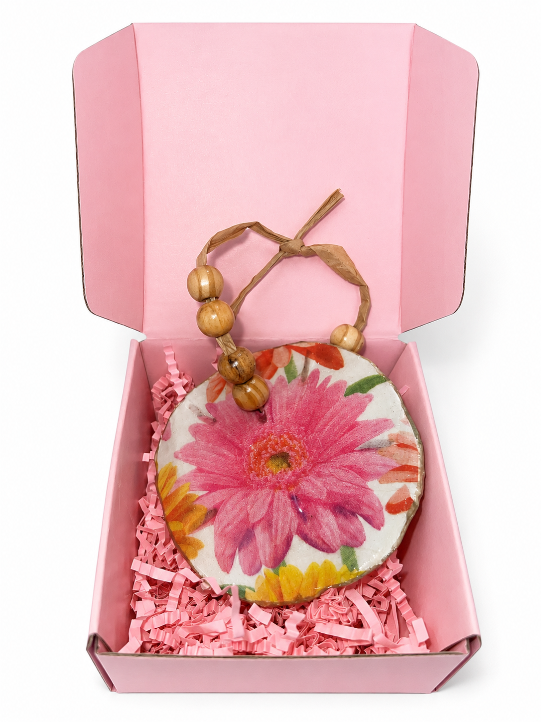 Handmade Pink Sand Dollar Hanging Ornament