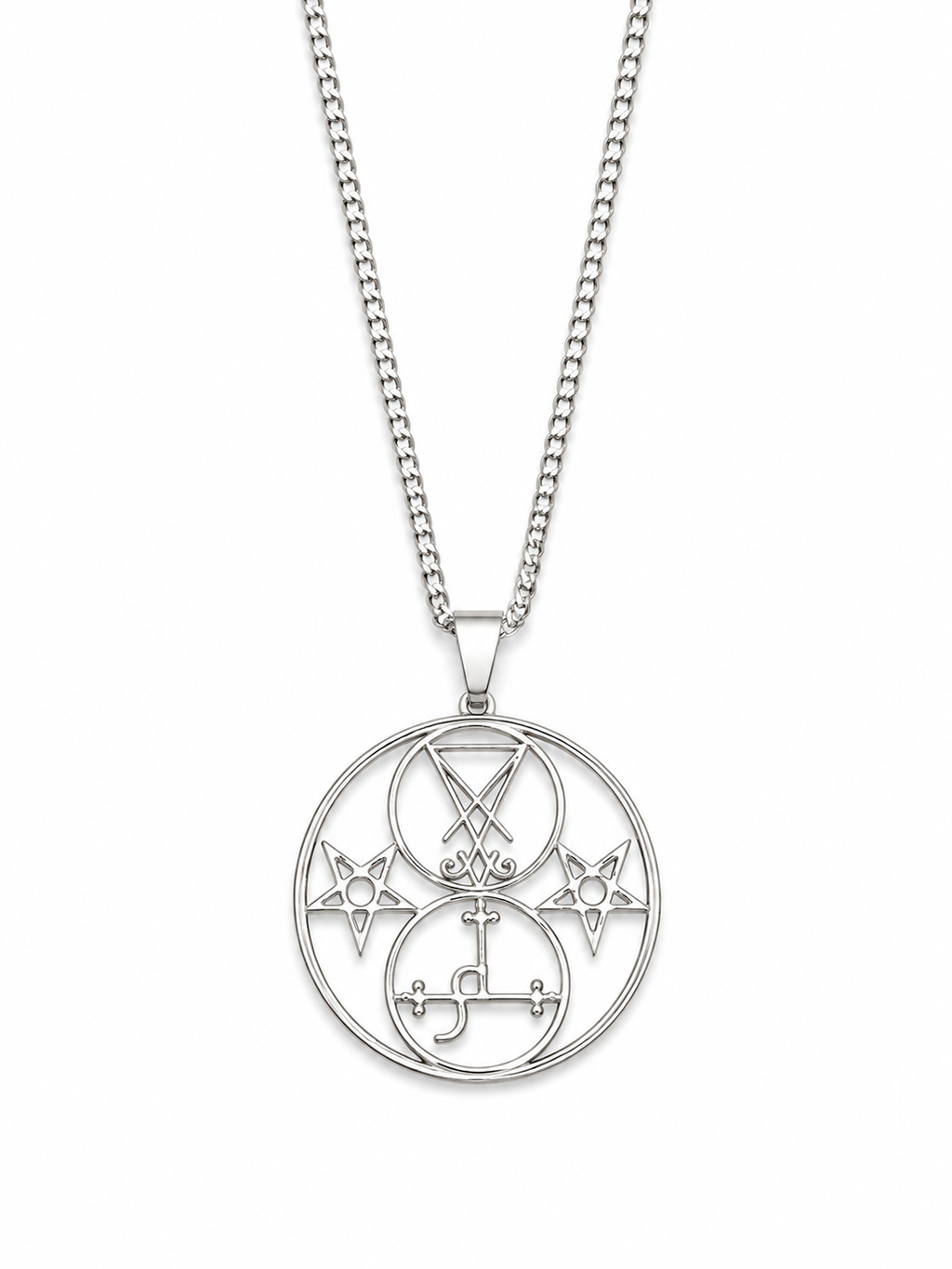 Stainless Steel Church of Lucifer and Lilith Sigil Pendant Necklace