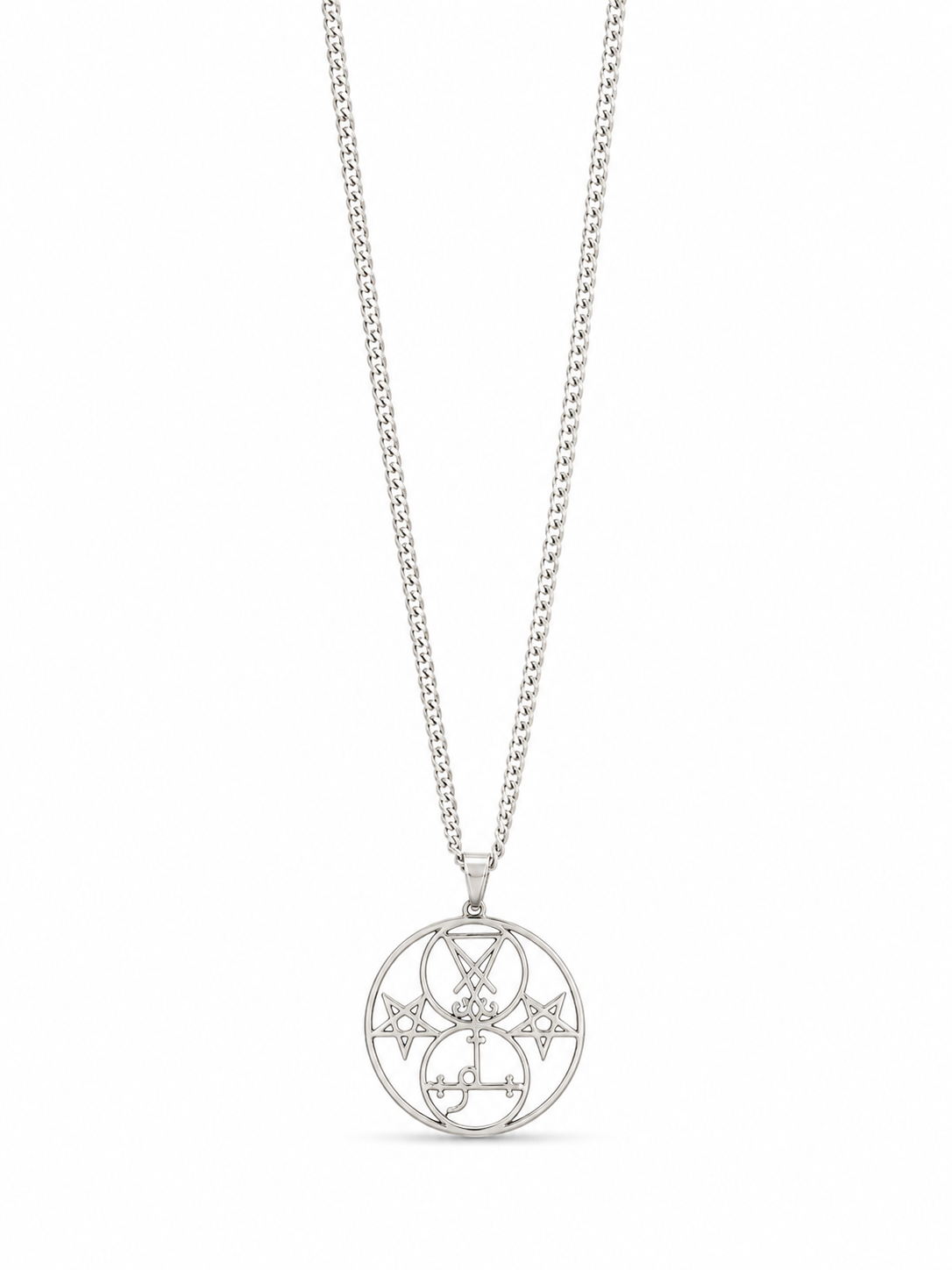 Stainless Steel Church of Lucifer and Lilith Sigil Pendant Necklace