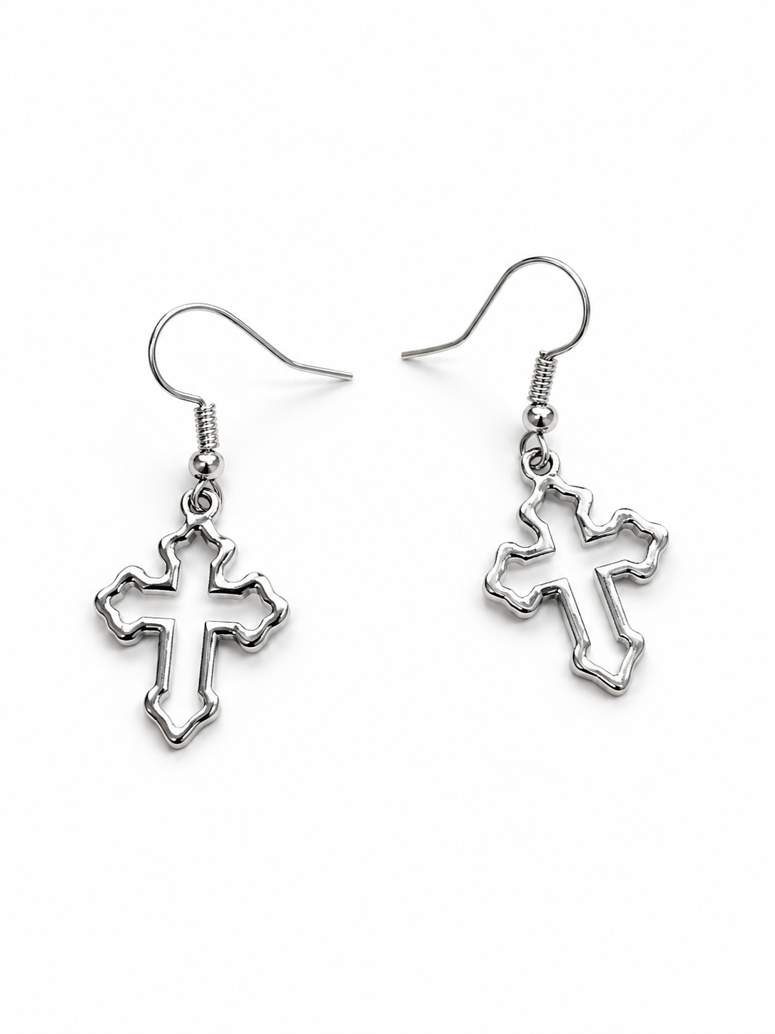 Cross Pendant Christian Gothic Earrings