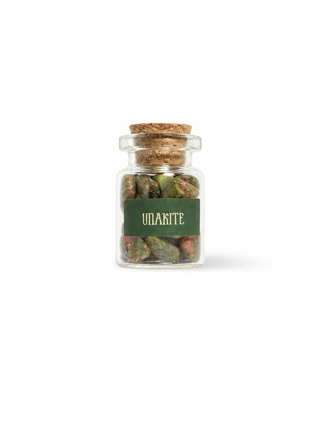 Mini Unakite Crystal Chip Jar