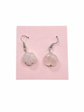 Handcrafted Genuine Rose Quartz Flower Earrings