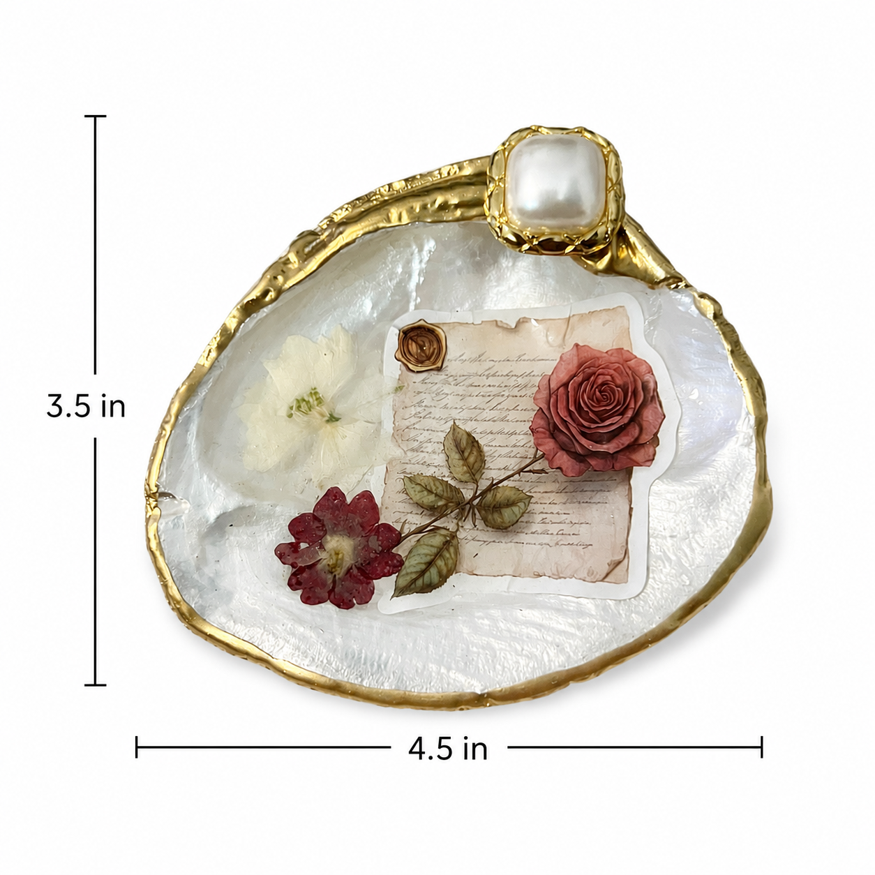 Handcrafted Ring Dish Rose Girly Vintage