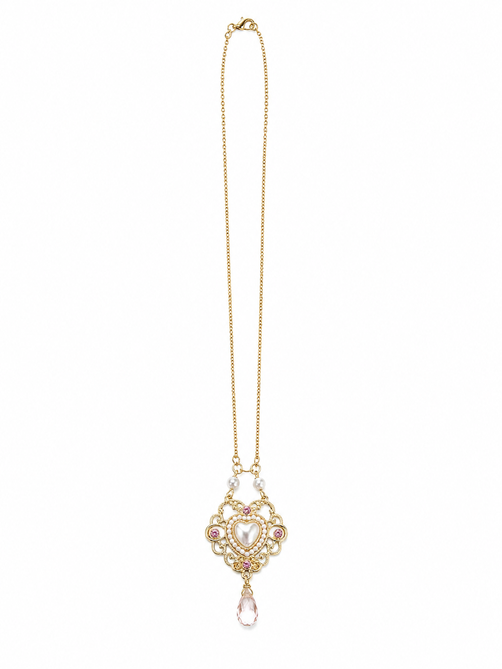 Vintage Style Heart Necklace on a 22” Chain