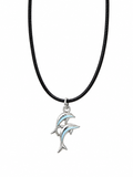 Handcrafted Dolphin Beach Necklace on a Black Cord