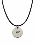 Handcrafted Hope with Dove Necklace on a Black Cord