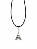Handcrafted Paris Necklace on a Black Cord