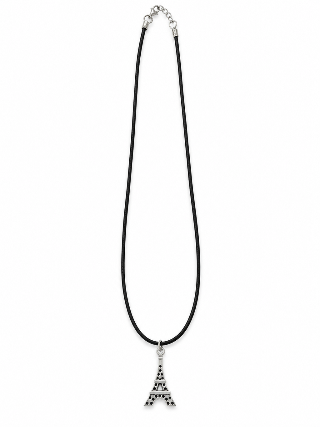 Handcrafted Paris Necklace on a Black Cord