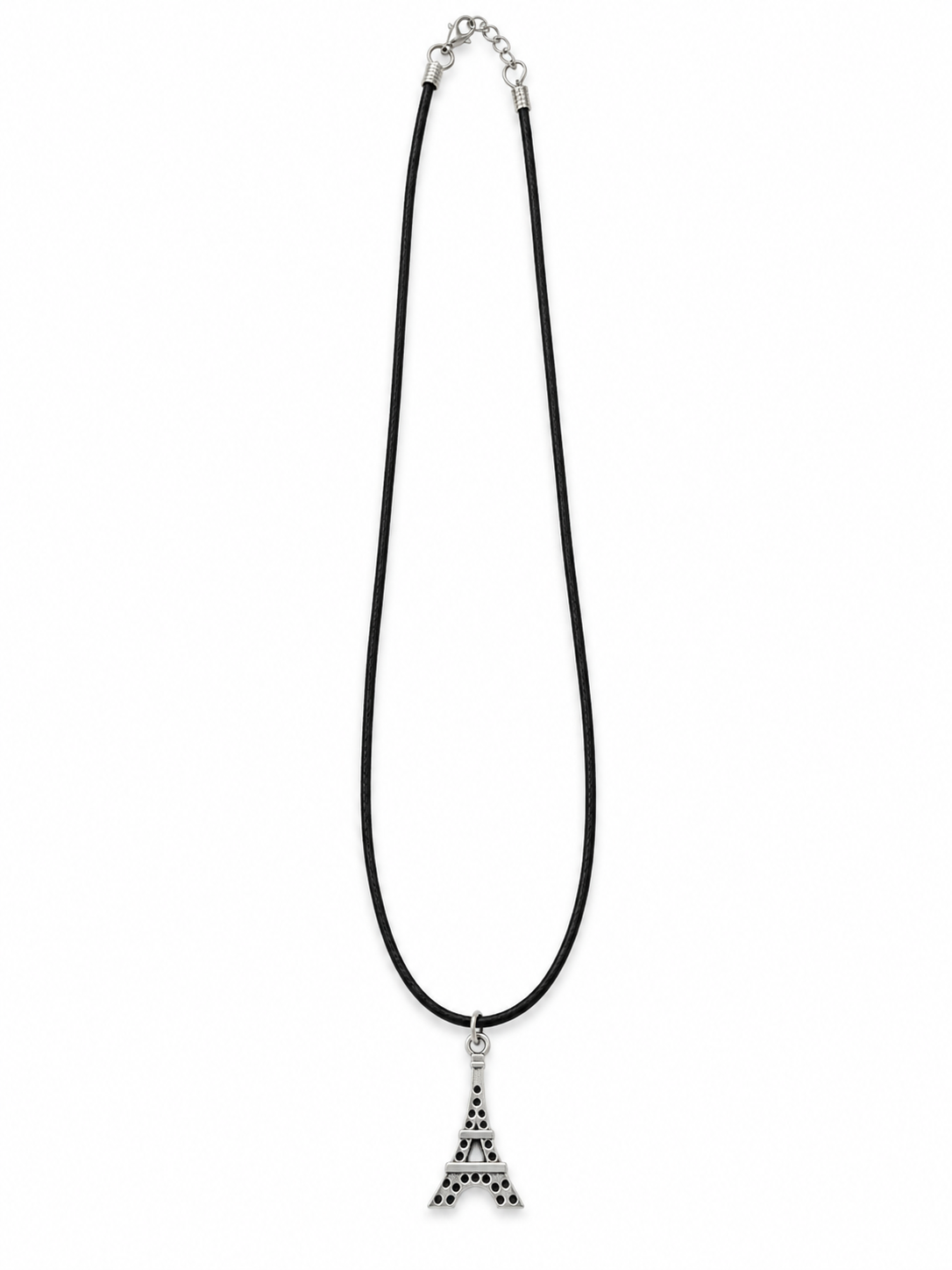 Handcrafted Paris Necklace on a Black Cord