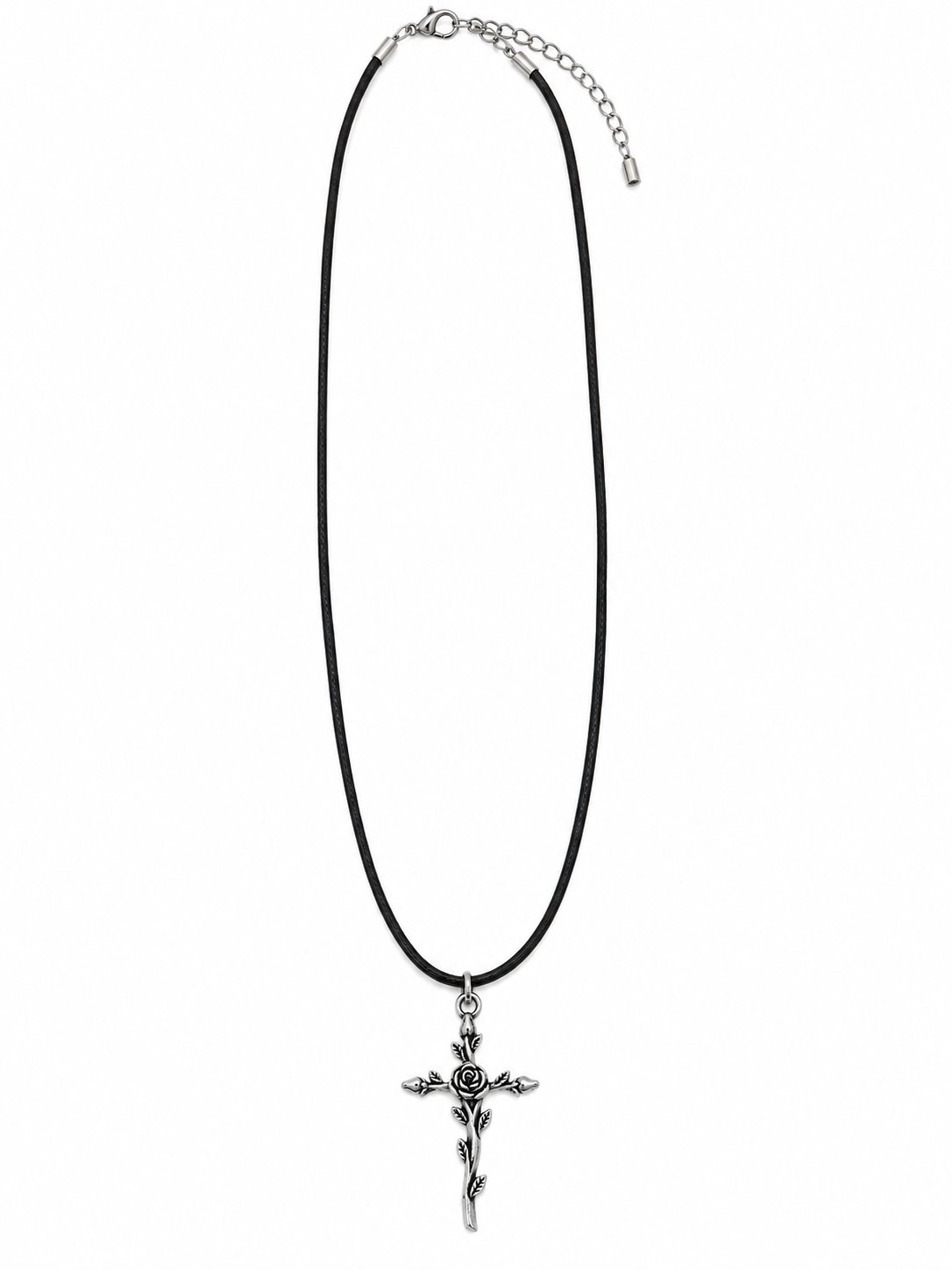 Handcrafted Cross with Rose Necklace